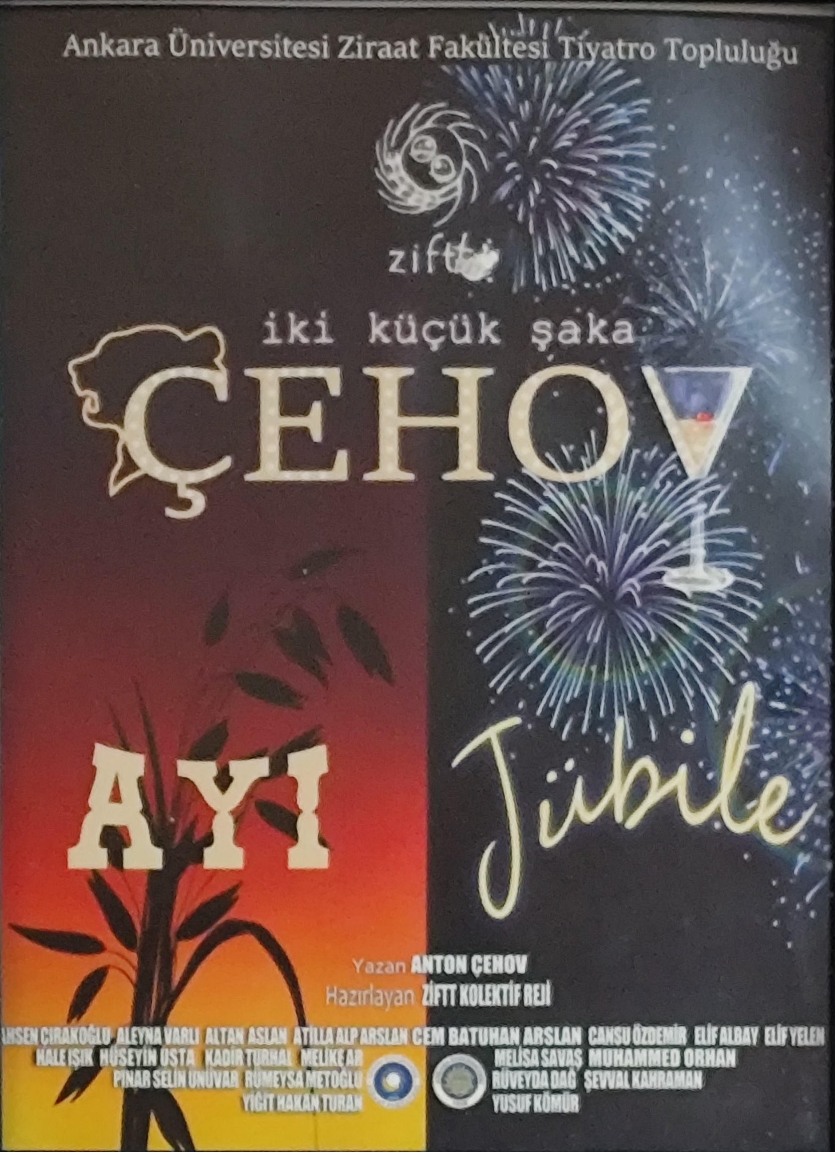 Ayı ve Jubile oyunu sahne fotoğrafı - ZİFTT 1987 tiyatro oyunu